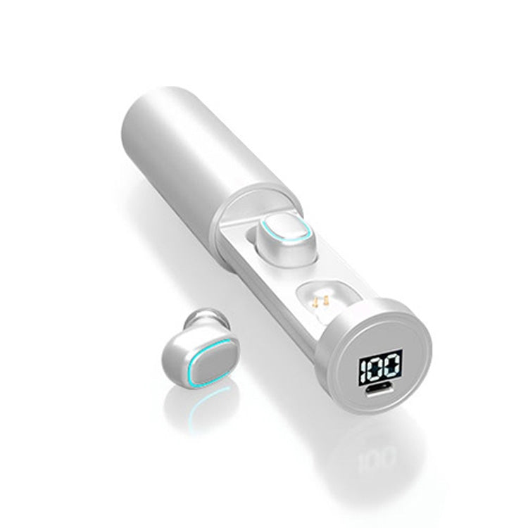 C1 Bluetooth 5.0 TWS Écouteurs sans fil tactiles à écran numérique en forme de cheminée, avec boîtier de charge, cheminée circulaire