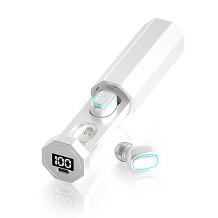 Écouteurs Bluetooth sans fil C1 TWS 5.0 à affichage numérique polygonal et boîtier de charge, polygonaux