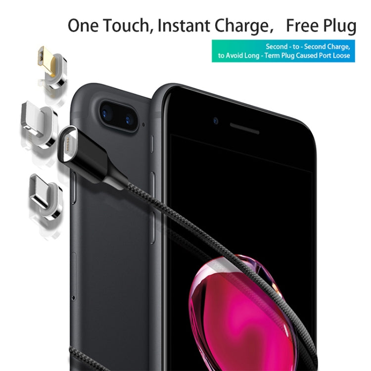 Câble de données magnétique en nylon tressé USB vers Micro USB M11 3A, Longueur du câble : 2m, Micro USB