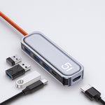 Station d'accueil multifonction 5 en 1 ROCK RT16 Type-C / USB-C vers HDMI + 4 USB 3.0, hub convertisseur d'extension, RT16