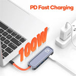 Station d'accueil multifonction 5 en 1 ROCK RT16 Type-C / USB-C vers HDMI + 4 USB 3.0, hub convertisseur d'extension, RT16