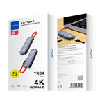 Station d'accueil multifonction 5 en 1 ROCK RT16 Type-C / USB-C vers HDMI + 4 USB 3.0, hub convertisseur d'extension, RT16