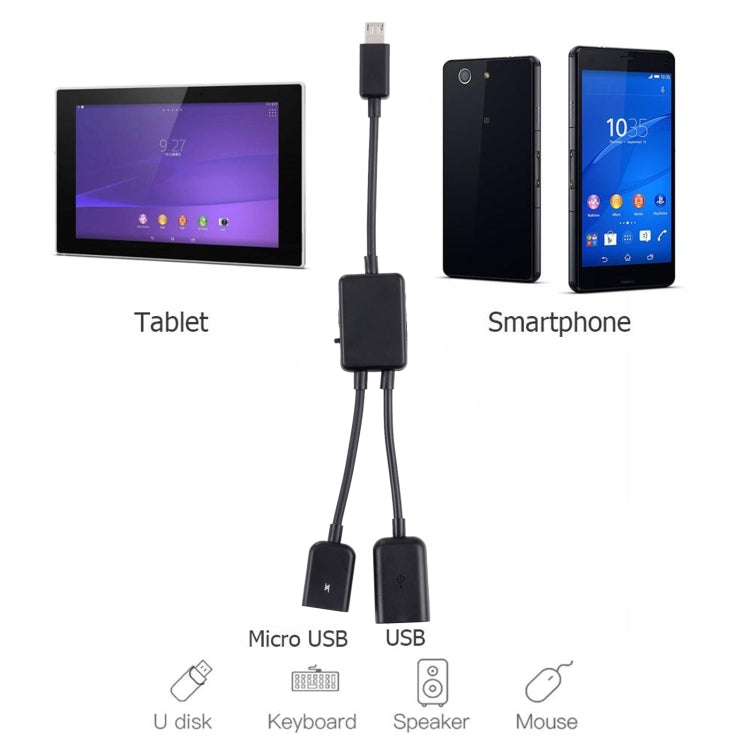 Câble adaptateur OTG Micro USB 1 vers 2