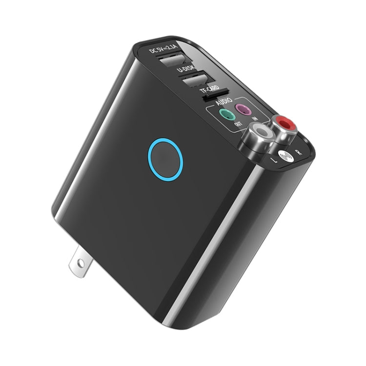 K16 2 en 1 3,5 mm AUX + RAC Double sortie Plug-in Bluetooth 5.0 Émetteur Récepteur Audio avec Télécommande, Prise US, Prise US