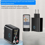 K16 Émetteur-récepteur audio Bluetooth 5.0 2 en 1 avec prise double sortie AUX 3,5 mm + RAC et télécommande, prise UE, prise UE
