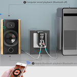 K16 Émetteur-récepteur audio Bluetooth 5.0 2 en 1 avec prise double sortie AUX 3,5 mm + RAC et télécommande, prise UE, prise UE