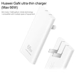 Chargeur de voyage ultra-fin original Huawei 66W GaN avec câble Type-C / USB-C