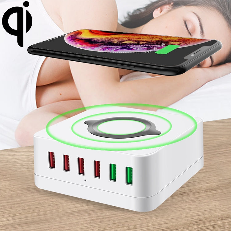 Station de recharge sans fil multifonction E6 7 en 1, support de support intelligent USB