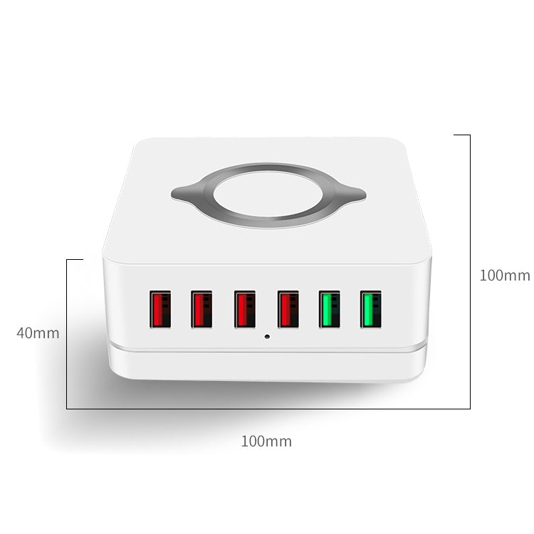 Station de recharge sans fil multifonction E6 7 en 1, support de support intelligent USB