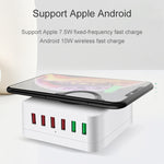 Station de recharge sans fil multifonction E6 7 en 1, support de support intelligent USB