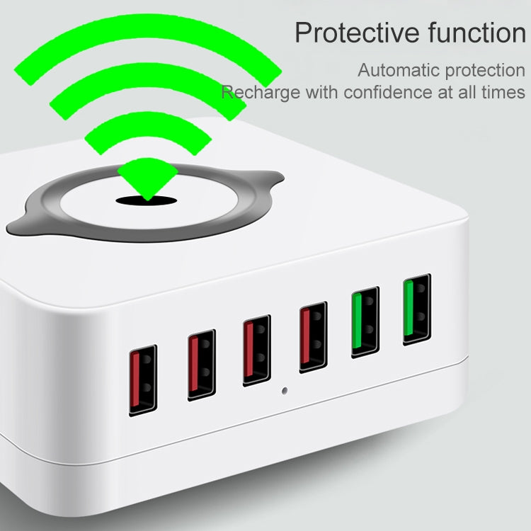 Station de recharge sans fil multifonction E6 7 en 1, support de support intelligent USB