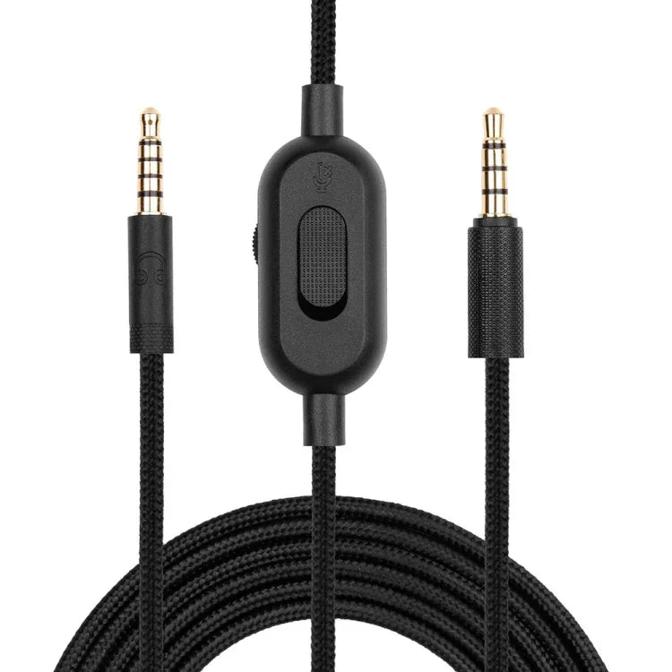 ZS0159 Câble audio pour casque de jeu mâle 3,5 mm pour Logitech G433 / G233 / G Pro / G Pro X avec contrôle filaire, Longueur du câble : 2m