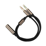 ZS0135 Pour SteelSeries Arctis 3 / 5 / 7 Adaptateur pour écouteurs 3,5 mm femelle vers double 3,5 mm mâle, Longueur du câble : 30 cm, Câble adaptateur