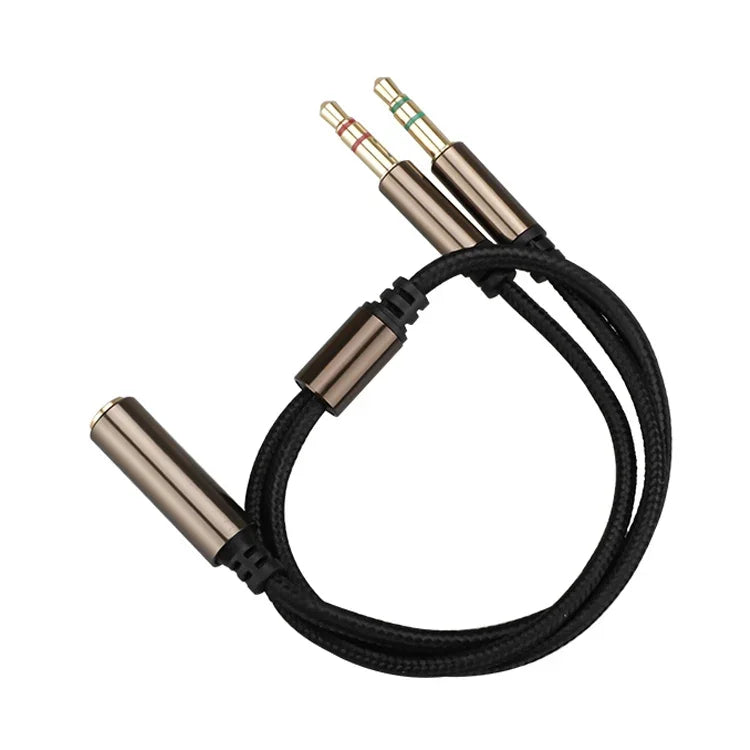 ZS0135 Pour SteelSeries Arctis 3 / 5 / 7 Adaptateur pour écouteurs 3,5 mm femelle vers double 3,5 mm mâle, Longueur du câble : 30 cm, Câble adaptateur