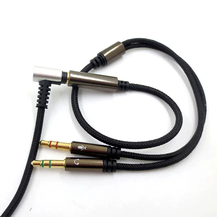 ZS0135 Pour SteelSeries Arctis 3 / 5 / 7 Adaptateur pour écouteurs 3,5 mm femelle vers double 3,5 mm mâle, Longueur du câble : 30 cm, Câble adaptateur