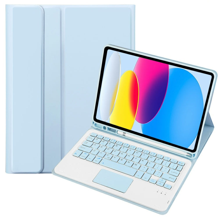 Pour iPad 11 2025 / 10ème génération 10.9 2022 A10B-A Étui de tablette en cuir avec clavier tactile Bluetooth texturé en peau d'agneau et fente pour stylet, A10B-A
