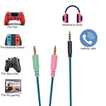 ZS0158 Câble audio casque gaming avec prise droite + adaptateur pour SteelSeries Arctis 3 / 5 / 7, Câble avec prise droite + adaptateur