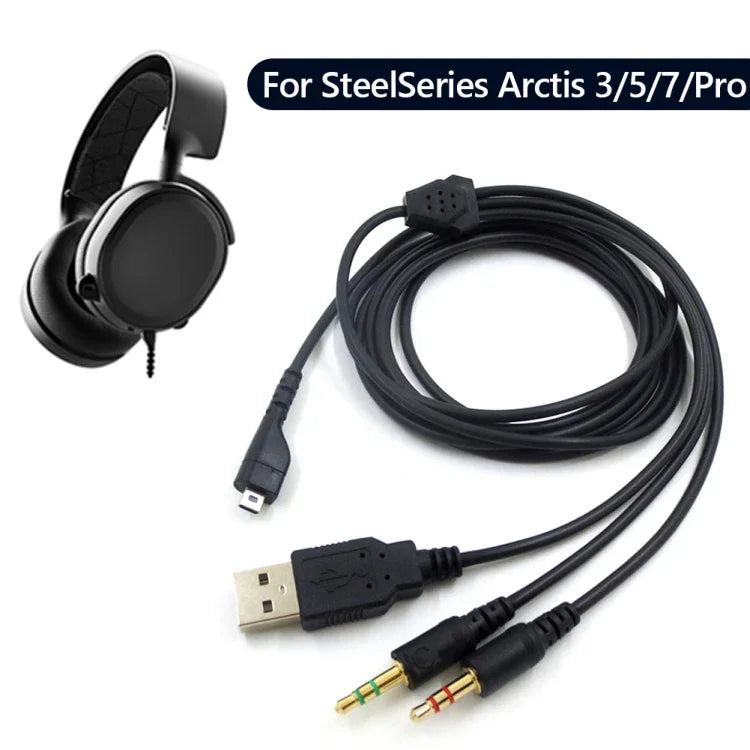 ZS0224 Câble audio casque à 3 broches pour SteelSeries Arctis 3 / 5 / 7 / Pro, ZS0224