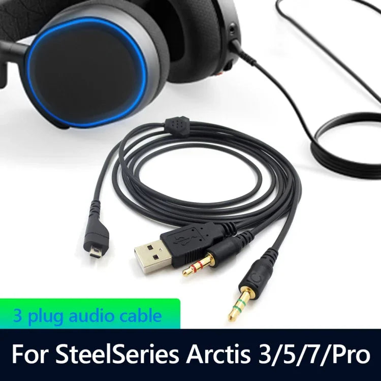 ZS0224 Câble audio casque à 3 broches pour SteelSeries Arctis 3 / 5 / 7 / Pro, ZS0224