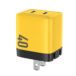 WK WP-U128 Chargeur en nitrure de gallium 40W double interface USB-C/Type-C, spécifications : prise US, prise US