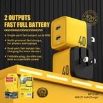 WK WP-U128 Chargeur en nitrure de gallium 40W double interface USB-C/Type-C, spécifications : prise US, prise US