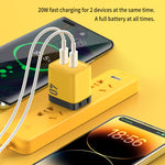 WK WP-U128 Chargeur en nitrure de gallium 40W double interface USB-C/Type-C, spécifications : prise US, prise US