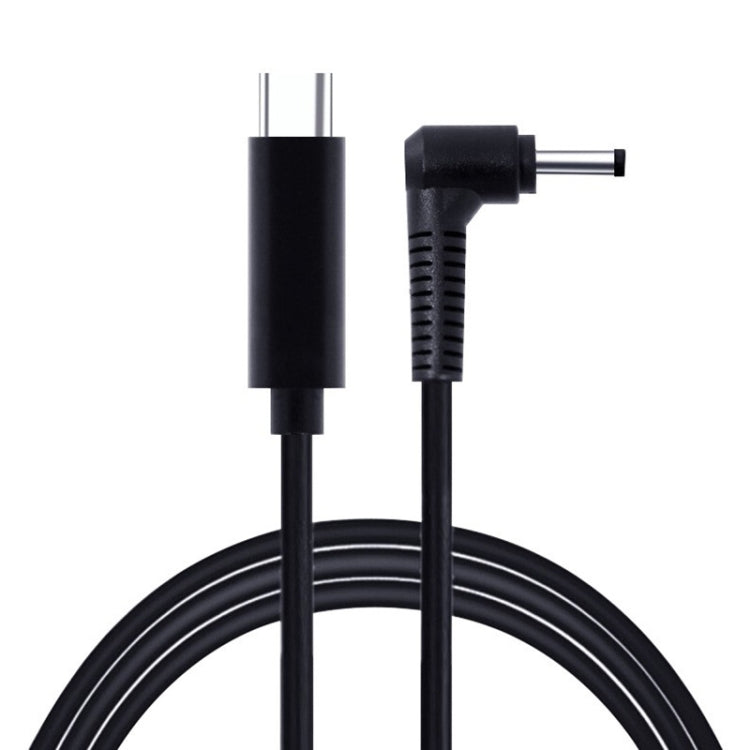 Câble de charge d'alimentation pour ordinateur portable USB-C / Type-C vers 4,0 x 1,7 mm, longueur du câble : environ 1,5 m, Type-C vers tête bullet 4,0 x 1,7 mm