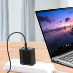 Câble de charge d'alimentation pour ordinateur portable USB-C / Type-C vers 4,0 x 1,7 mm, longueur du câble : environ 1,5 m, Type-C vers tête bullet 4,0 x 1,7 mm