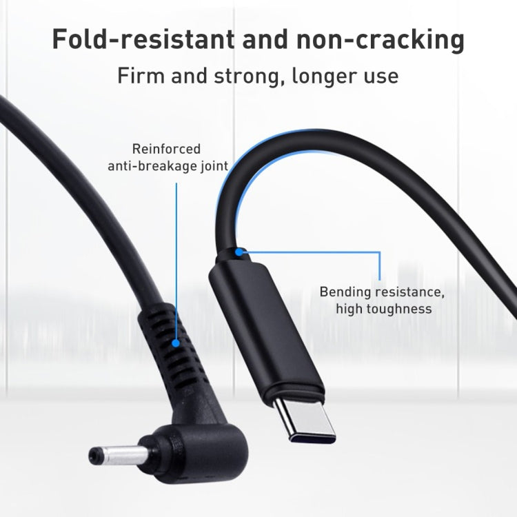 Câble de charge d'alimentation pour ordinateur portable USB-C / Type-C vers 4,0 x 1,35 mm, longueur du câble : environ 1,5 m, Type-C vers 4,0 x 1,35 mm