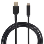 Câble de charge d'alimentation USB-C / Type-C vers grand carré mâle pour ordinateur portable Lenovo, longueur du câble : environ 1,5 m, Type-C vers grand carré