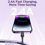 Câble de données de charge rapide JOYROOM S-AL012A14 série multicolore 2,4 A USB vers 8 broches, longueur : 1,2 m, USB vers 8 broches