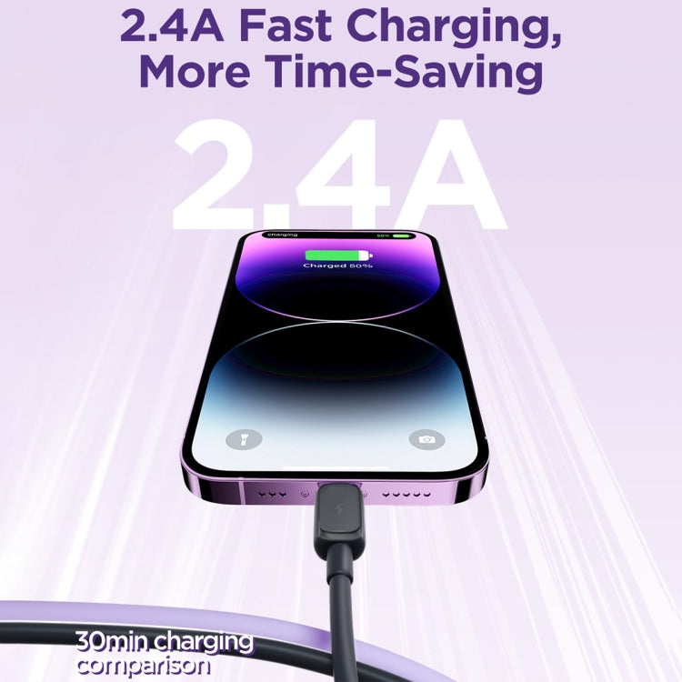 Câble de données de charge rapide JOYROOM S-AL012A14 série multicolore 2,4 A USB vers 8 broches, longueur : 1,2 m, USB vers 8 broches