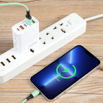 Chargeur multi-ports 120W Dual PD Type-C + 3 x USB, prise US, prise US
