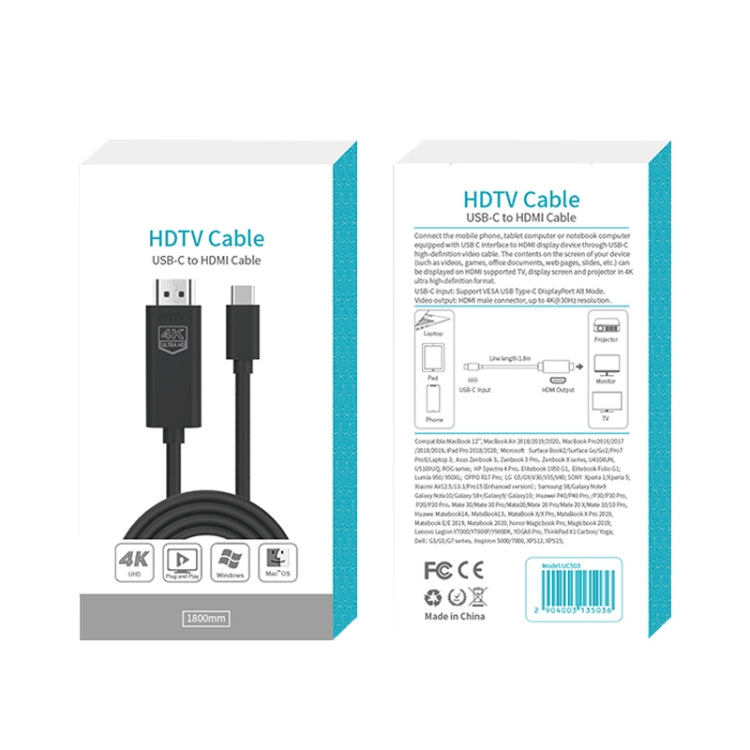 Câble HDTV Onten UC503 USB-C / Type-C 4K 30Hz, UC503