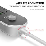 Multiprise LDNIO SC3301 3 ports USB pour voyage, maison et bureau, longueur du câble : 1,6 m, prise US, SAS8610AUS, SAS8610BUS, SAS8610EU, SAS8610UK