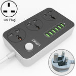 LDNIO SC3604 Multiprise de voyage multifonction 6 ports USB pour maison et bureau, longueur du câble : 2m, prise US, SAS8611AUK, SAS8611AUS, SAS8611BUK, SAS8611BUS, SAS8611EU