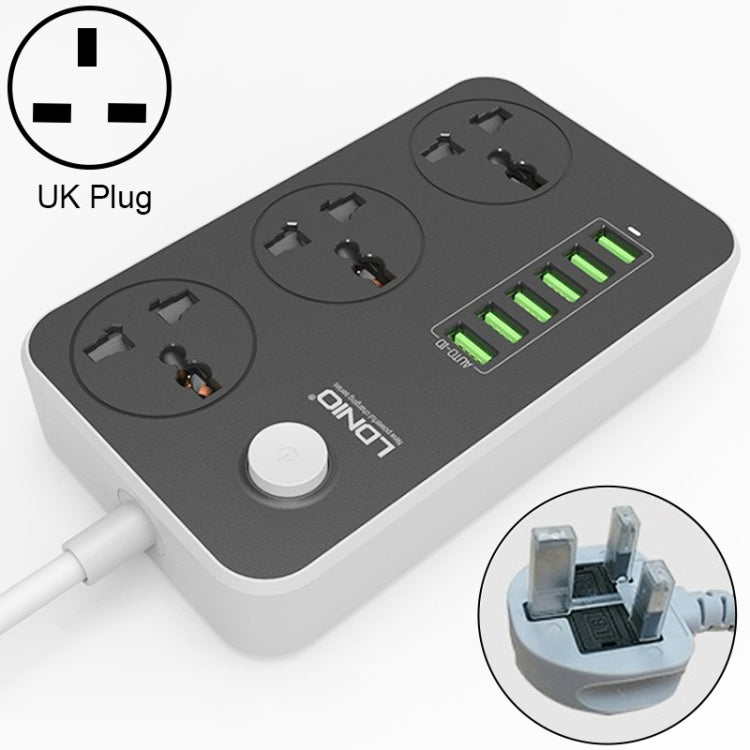 LDNIO SC3604 Multiprise de voyage multifonction 6 ports USB pour maison et bureau, longueur du câble : 2m, prise US, SAS8611AUK, SAS8611AUS, SAS8611BUK, SAS8611BUS, SAS8611EU
