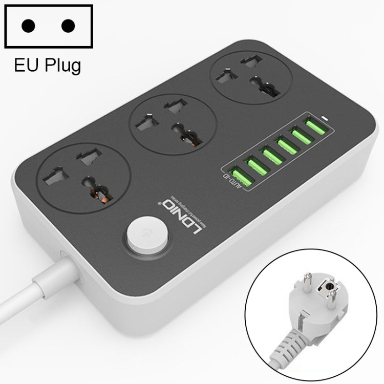 LDNIO SC3604 Multiprise de voyage multifonction 6 ports USB pour maison et bureau, longueur du câble : 2m, prise US, SAS8611AUK, SAS8611AUS, SAS8611BUK, SAS8611BUS, SAS8611EU