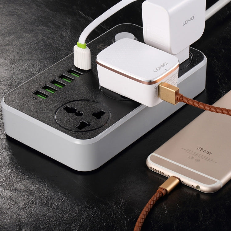 LDNIO SC3604 Multiprise de voyage multifonction 6 ports USB pour maison et bureau, longueur du câble : 2m, prise US, SAS8611AUK, SAS8611AUS, SAS8611BUK, SAS8611BUS, SAS8611EU