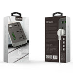 LDNIO SC3604 Multiprise de voyage multifonction 6 ports USB pour maison et bureau, longueur du câble : 2m, prise US, SAS8611AUK, SAS8611AUS, SAS8611BUK, SAS8611BUS, SAS8611EU