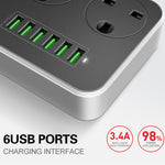 LDNIO SC3604 Multiprise de voyage multifonction 6 ports USB pour maison et bureau, longueur du câble : 2m, prise US, SAS8611AUK, SAS8611AUS, SAS8611BUK, SAS8611BUS, SAS8611EU