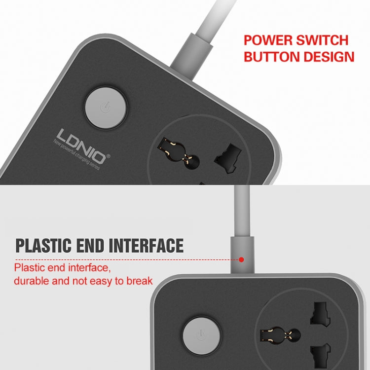LDNIO SC3604 Multiprise de voyage multifonction 6 ports USB pour maison et bureau, longueur du câble : 2m, prise US, SAS8611AUK, SAS8611AUS, SAS8611BUK, SAS8611BUS, SAS8611EU
