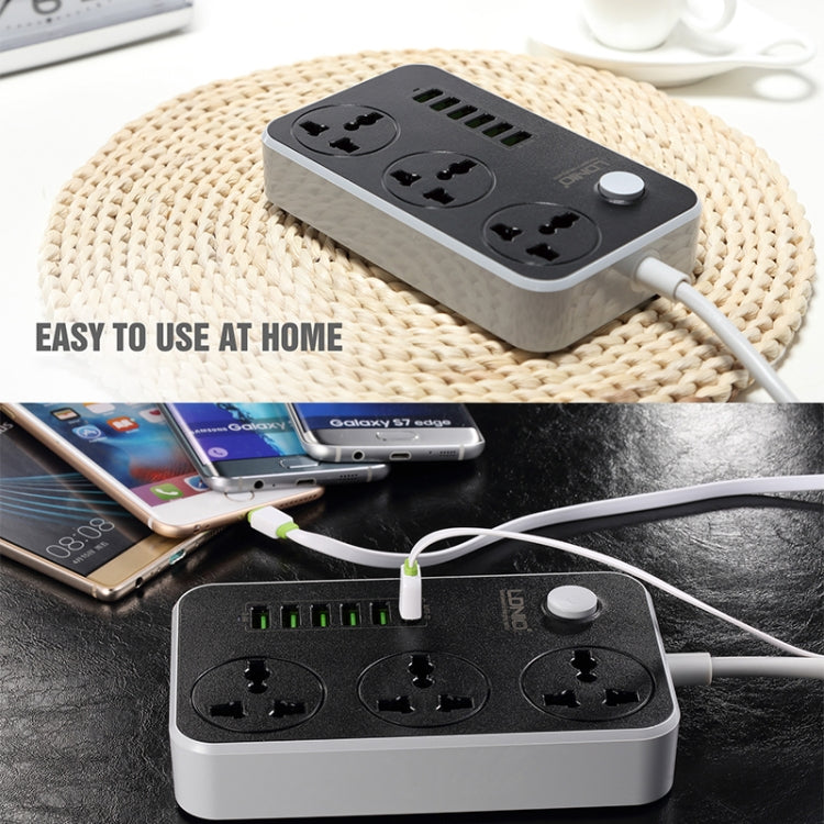 LDNIO SC3604 Multiprise de voyage multifonction 6 ports USB pour maison et bureau, longueur du câble : 2m, prise US, SAS8611AUK, SAS8611AUS, SAS8611BUK, SAS8611BUS, SAS8611EU
