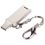 Mini adaptateur connecteur port USB 2.0 femelle vers USB-C / Type-C mâle en alliage d'aluminium avec chaîne
