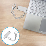 Mini adaptateur connecteur port USB 2.0 femelle vers USB-C / Type-C mâle en alliage d'aluminium avec chaîne