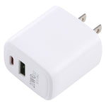 Chargeur de voyage à charge rapide 20W QC 3.0 USB + PD 3.0 USB-C / Type-C LZ-215A+C, prise US, prise US