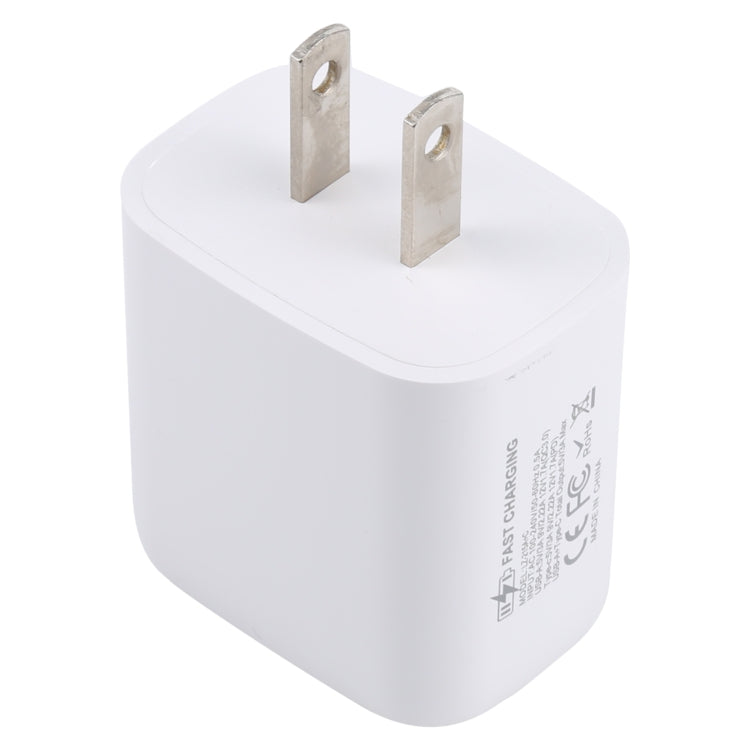 Chargeur de voyage à charge rapide 20W QC 3.0 USB + PD 3.0 USB-C / Type-C LZ-215A+C, prise US, prise US