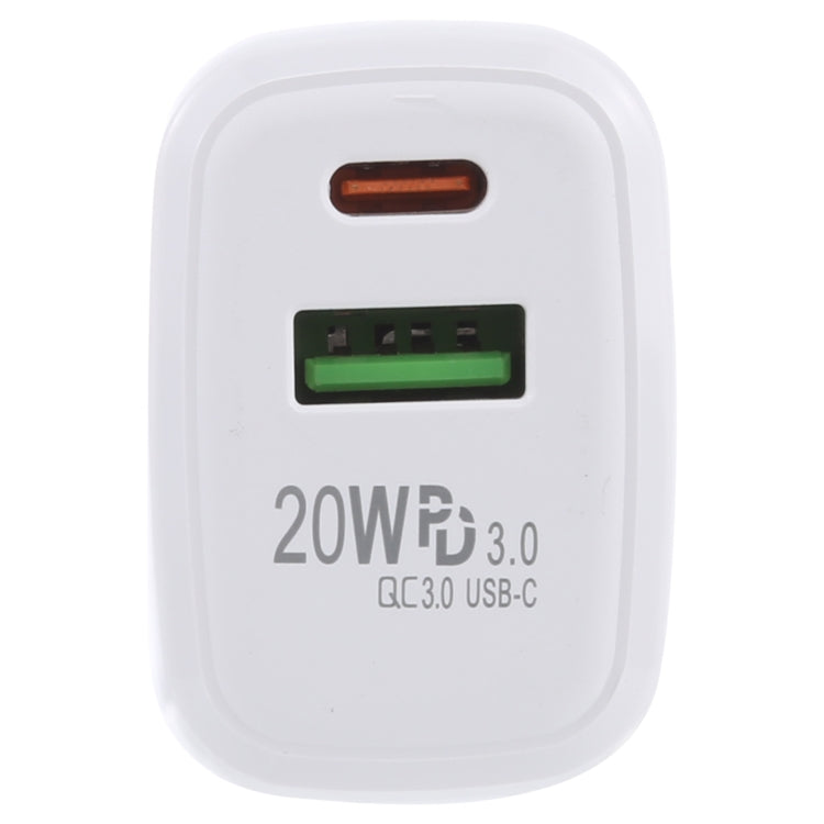 Chargeur de voyage à charge rapide 20W QC 3.0 USB + PD 3.0 USB-C / Type-C LZ-215A+C, prise US, prise US