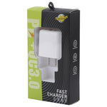 Chargeur de voyage à charge rapide 20W QC 3.0 USB + PD 3.0 USB-C / Type-C LZ-215A+C, prise US, prise US