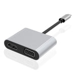Station d'accueil multifonction 2 en 1 USB-C / Type-C vers HDMI+VGA HUB